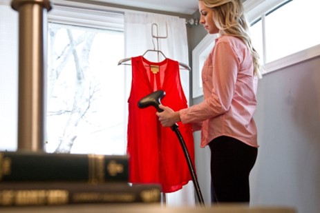steaming a shirt